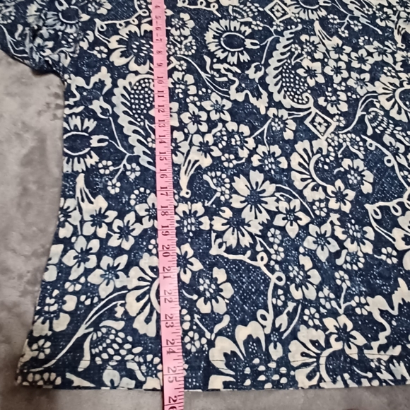 Chaps Women's Medium Blue Floral Pullover Sweatshirt And Turtleneck Style. - Picture 8 of 11